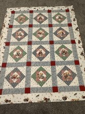 Handmade Vintage Bear Quilt 32x 40 Baby crib cotton