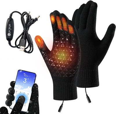 #ad Heated Gloves Electric Rechargeable Battery Hand Warm Windproof Thermal Winter $9.24