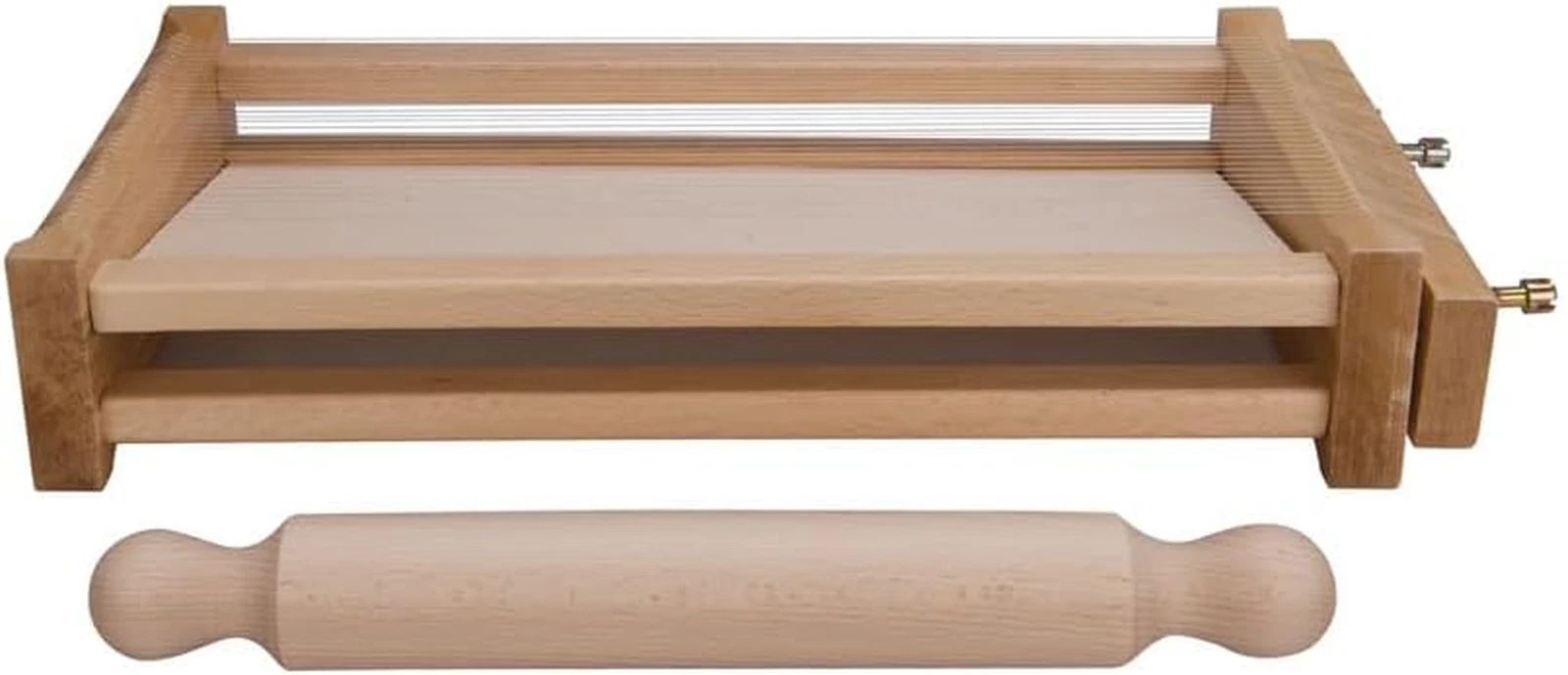 Chitarra Pasta Cutter & 12.5-Inch Rolling Pin for Perfect Homemade Pasta