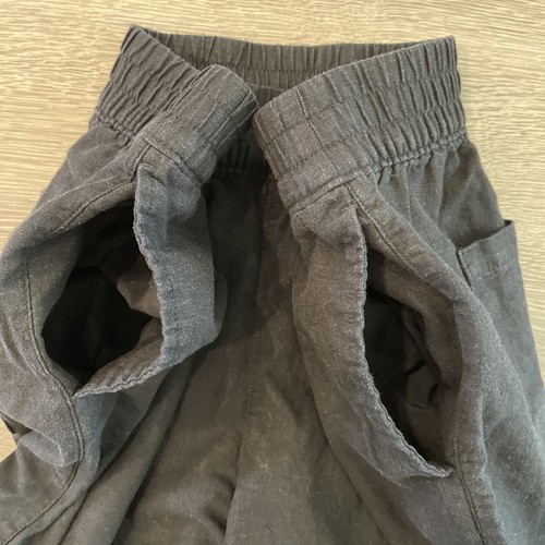 Pantalones holgados de mezcla de lino OLD NAVY para mujer pierna ancha negros talla grande - Imagen 10 de 12