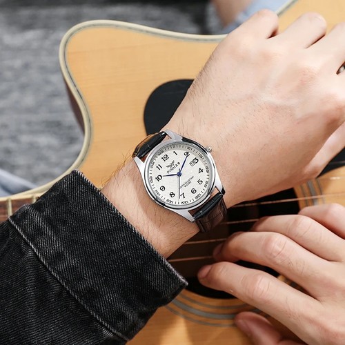Reloj de pulsera informal de moda con correa de cuero para hombre Montre de luxe homme 2021 - Imagen 5 de 7