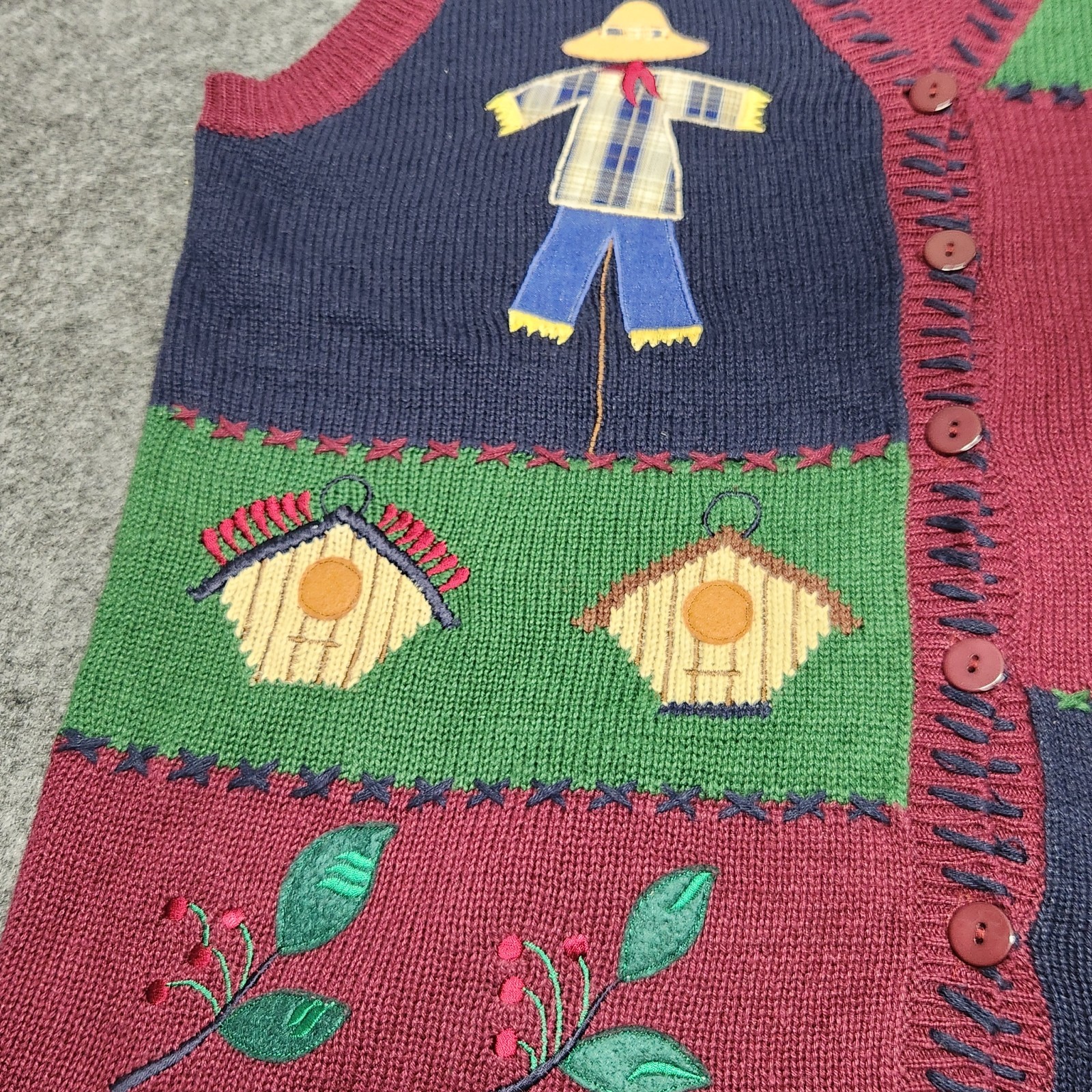 Womens Capacity Fall Pumpkin Patchwork Embroidere… - image 3