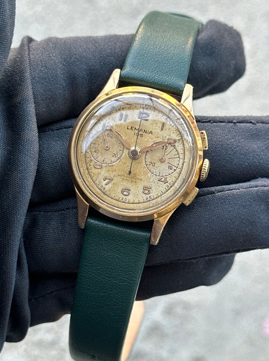 Vintage Lemania 105 Chronograph Manual-Wind Caliber 1270 32.5mm