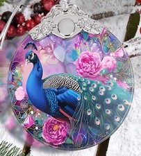Stained Glass Ornament Colorful Peacock gift exchange , gift ideas