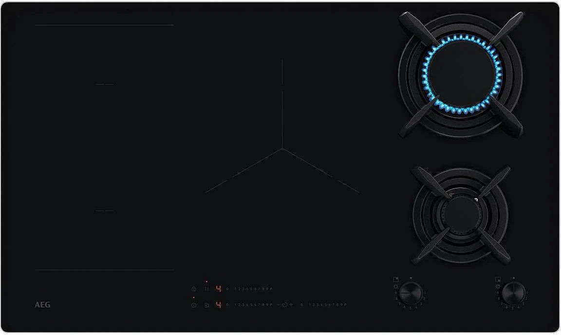 AEG HDB95623NB Mixed Induction & Gas Hob 90cm in Black GRADE B