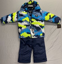 NWT Hurley Midnight Navy 2-piece Boys Snow Set Snowsuit Coat Bibs Size 3T