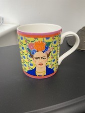 Frida Kahlo Mexican Painter - Yellow Bone China Mug - 10oz