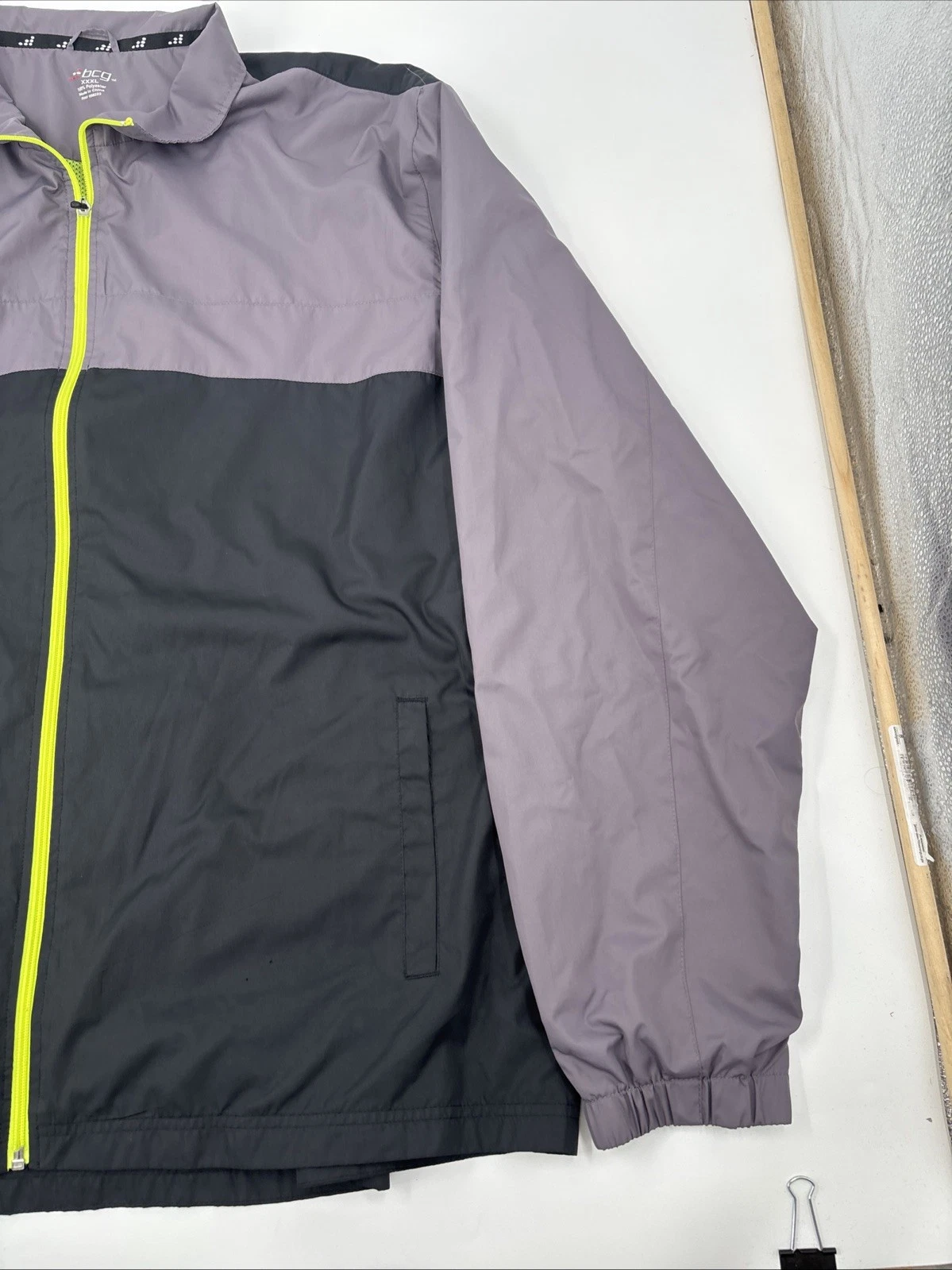 BCG  Mens Black/ Grey Windbreaker size XXXL zipper front. BCG Jacket. image 5