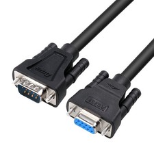 RS232 Null Modem Cable DB9 Male Female 7 Wire Crossover Serial 5 Feet