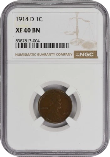 1914-D Lincoln Cent EF40BN NGC