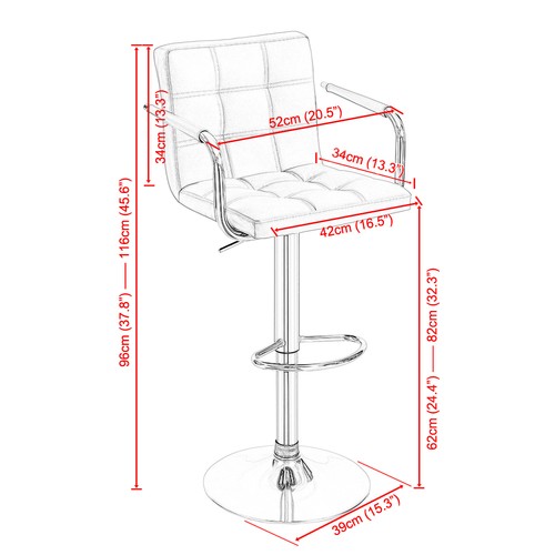 Faux Leather Barstool Chrome Base Stool Counter Height Stool Breakfast Bar Chair - Picture 160 of 172