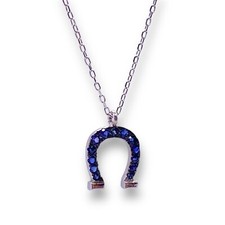 Collana a staffa di cavallo con Zaffiri 0,15 ct. in oro bianco