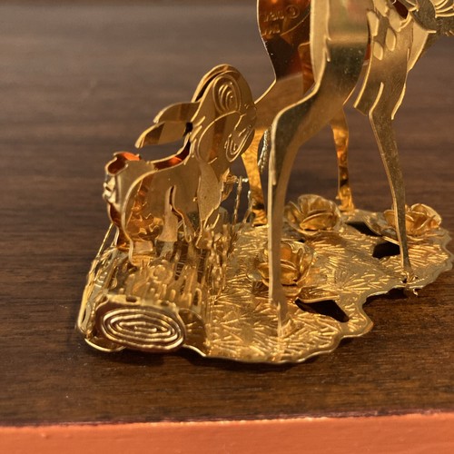 Danbury Mint Oro Navidad Disney Chapado en Oro 23K Bambi Adorno. - Imagen 4 de 6