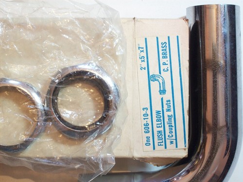 Hardware FLUSH ELBOW 606-10-3 CHROME BRASS DIAMETER 2 INCH 5X7 NOS NEW OLD STOCK - Picture 5 of 13