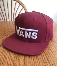 Vans Drop V Low Red Snapback Baseball Hat Men's New
