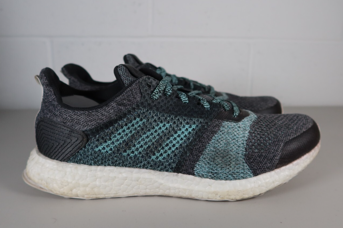 Mens adidas Ultra Boost ST Parley Grey Blue Running Trainers UK