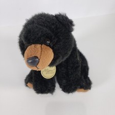 Miyoni Black Bear Plush Sitting Soft Stuffed Animal Toy 8" by Aurora 2017