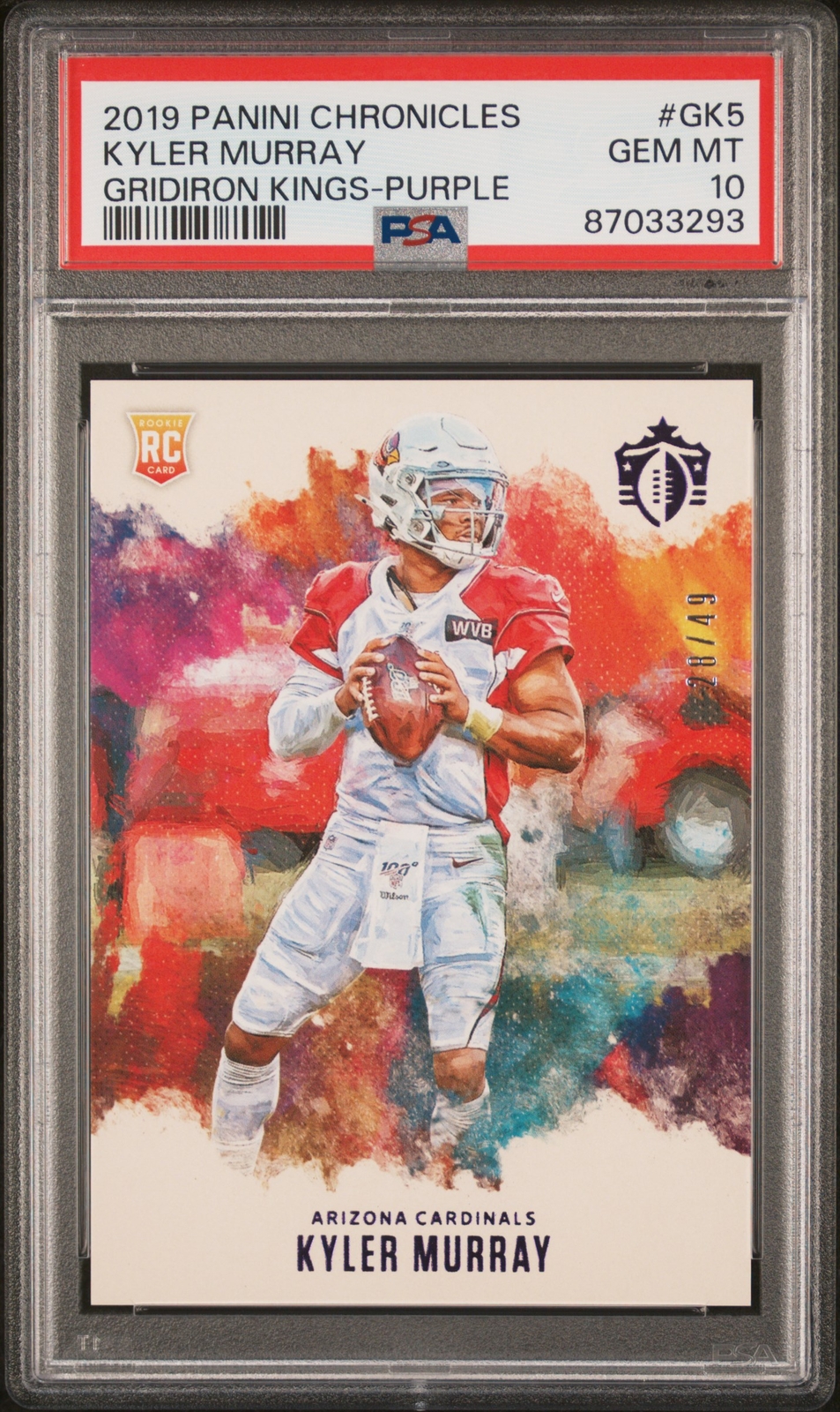 Kyler Murray Panini Chronicles Gridiron Kings #GK5 Purple