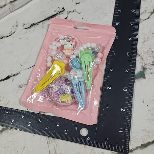 Hello Kitty Hair Clip Jewelry Hair Accessories Bag Set New - Picture 5 of 5