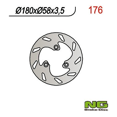 Disque de frein NG 180mm pour rénover le freinage de scooter Peugeot 3 trous