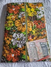 Vintage Mid Century Modern Retro Closet Garment Bag Zipper NIP Floral Flowers