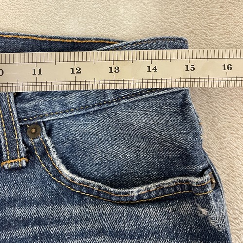 Hollister Jeans Herren 30x30 Blau Denim Button Fly Distressed Vintage Y2K Whiskered - Bild 9 von 11