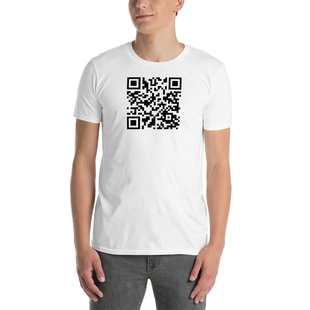 NEW RICK ASTLEY T SHIRT FEATURING A RICK ROLL QR CODE ON THE BACK! VINTAGE  80s