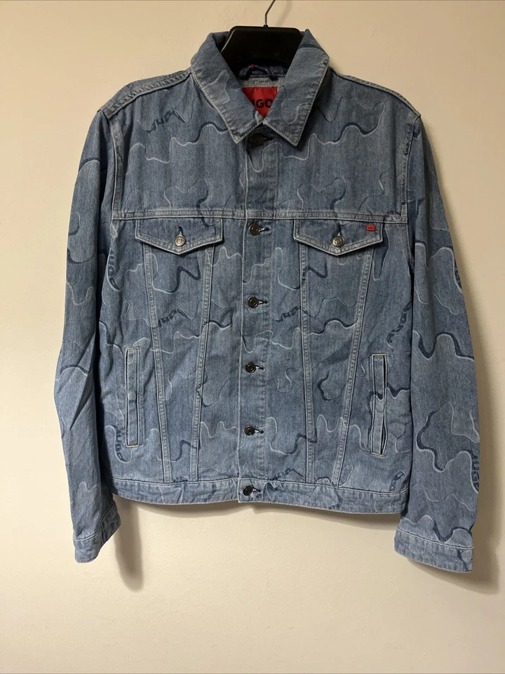 Hugo Boss Denim Jacket Mens XL BLue 078 All Over Cotton - Image 2 of 4