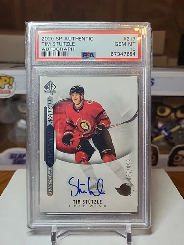 2020-21 UD SP Authentic Tim Stutzle Future Watch Auto 462/999 PSA 10