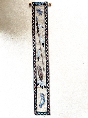 Native American Navajo Wall Hanging Tapestry ~ 39'' x 5.5'' ~ Multicolor