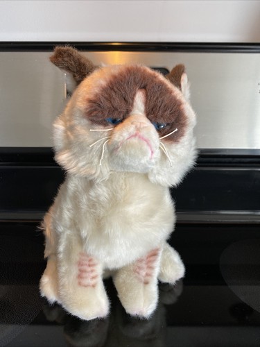 Gund Grumpy Cat Plush Beige Brown Kitty 9" soft Toy Stuffed Animal Blue Eyes  - Imagen 1 de 9
