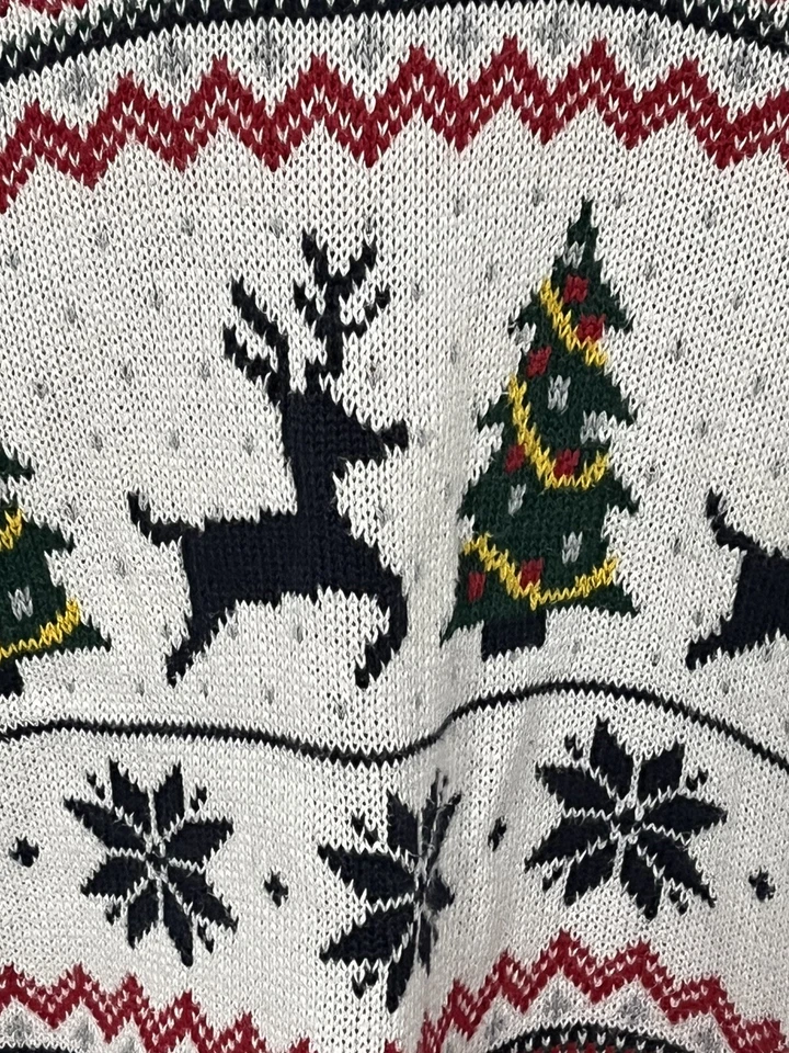 Suéter Cuello Capucha Árbol Navidad Isla Feria Azul Marino Lugar Niños Talla 14 XL Foto 2 de 4