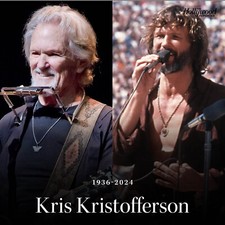 KRIS KRISTOFFERSON YOUNG/OLDER MEMORIAL FRIDGE MAGNET 4.25" X 4.25"
