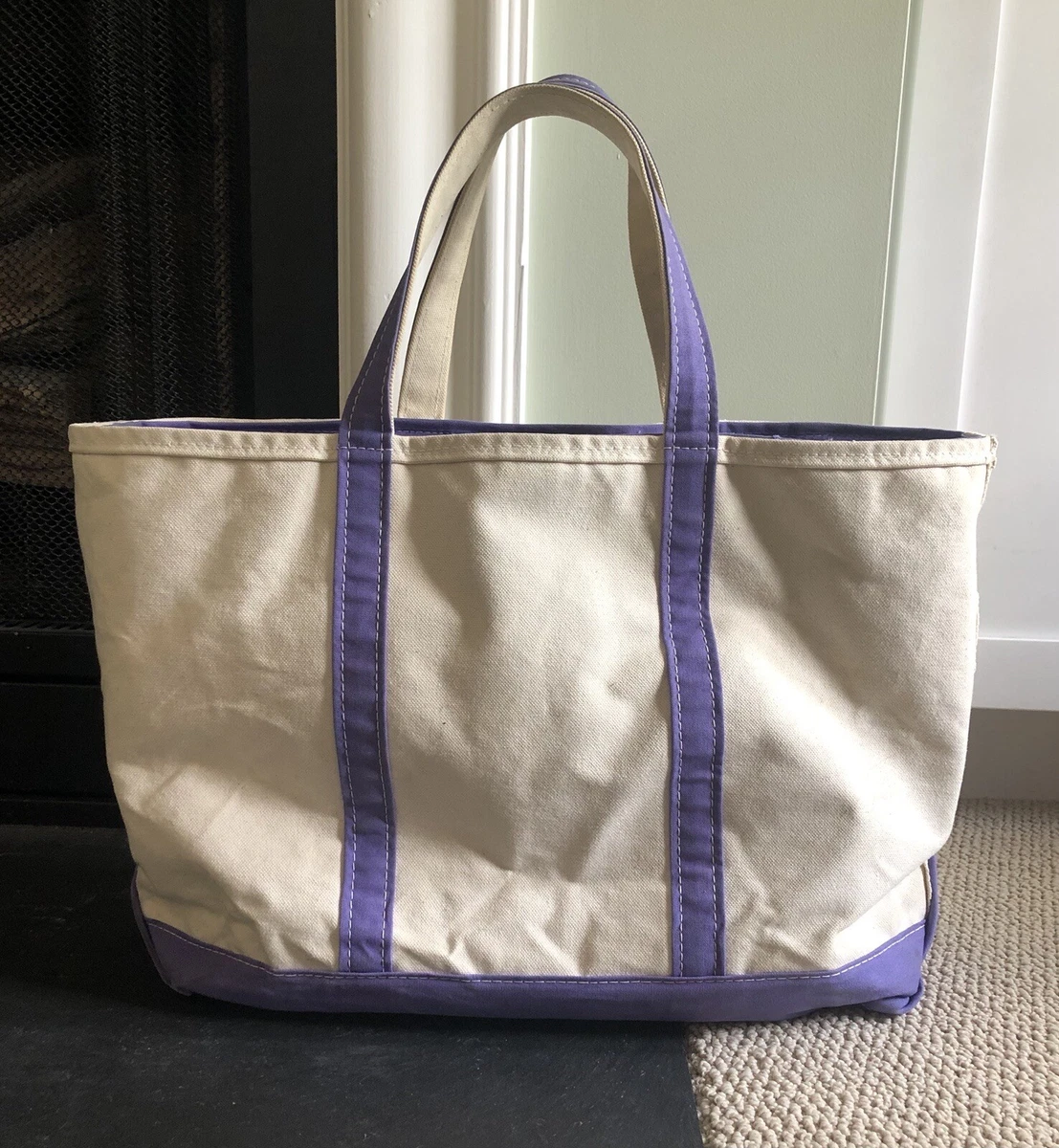 Vintage 70s 80s Ll Bean Extra Large Canvas Boat N Tote by L.l.