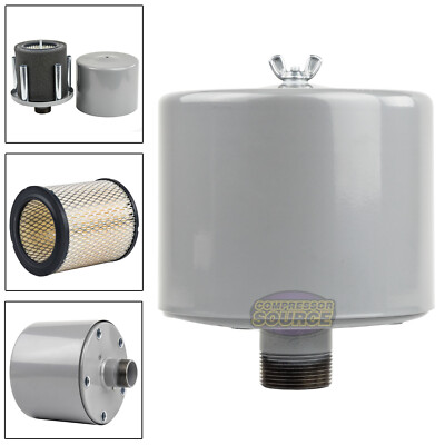 1.25'' Inch Air Compressor Intake Filter Silencer Metal Housing Canister U.S.A.