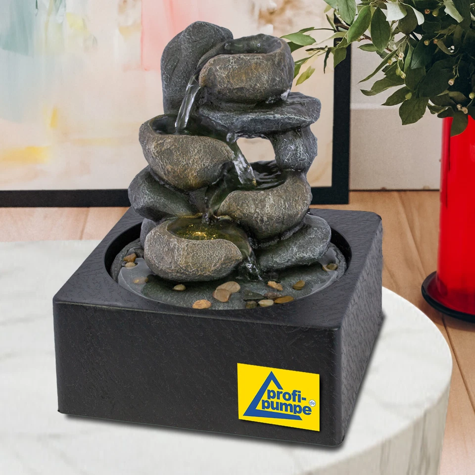 ZIMMERBRUNNEN TISCHBRUNNEN WASSERSPIEL SPRINGBRUNNEN LED WASSER BRUNNEN - Bild 4 von 4