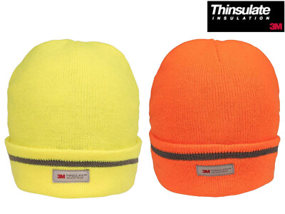 Thinsulate reflektierende Hi Vis Beanie Skimütze Arbeit Sicherheit Winter warm Thermo Strick
