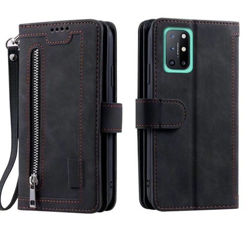 Funda billetera OnePlus 8T, funda magnética con cremallera de cuero abatible para tarjeta OnePlus 8T - Imagen 7 de 26