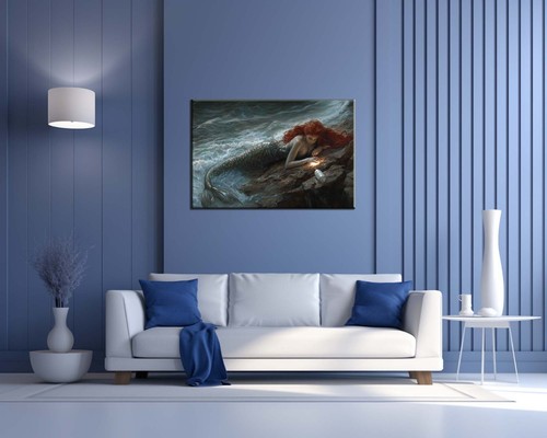 Fantasy Mermaid Oil Painting Printed On Canvas For Living Room Wall Decor 16x24 - Picture 6 of 8