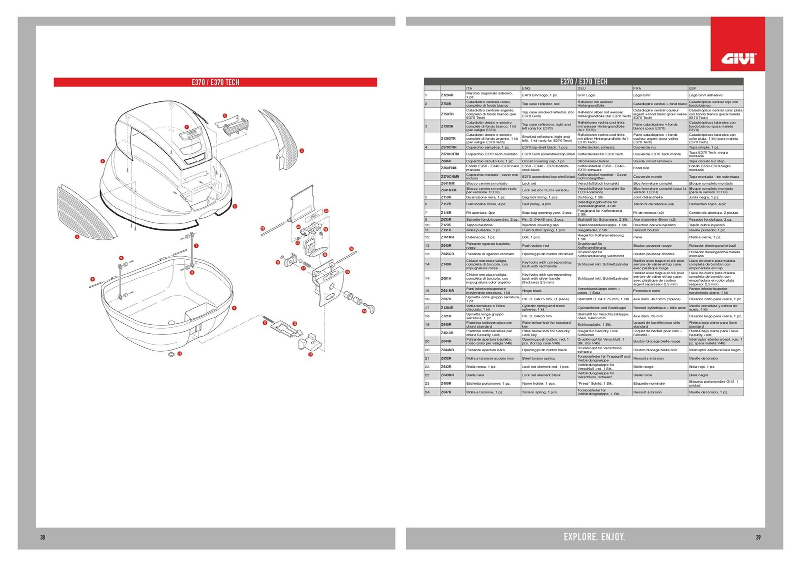 GIVI Z350FNM FONDO E350 - E340 -E370 NERO MONTATO