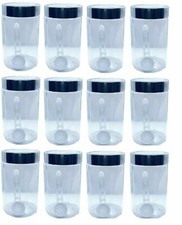 12pcs Containers Plastic Clear Spice Jars Transparent Set With Spoons 500ML