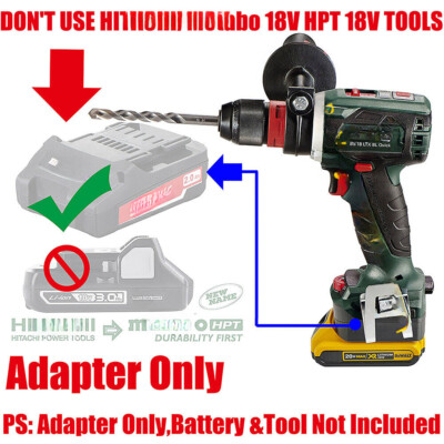 Adapter Used for Dewalt 20V Battery to Power for Metabo Older 18V LTX Drill Tool