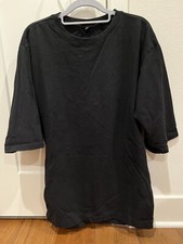 UNIQLO Women’s Oversized Fit 3/4 Sleeve Cotton Tunic Dress Shirt Black Size XXS