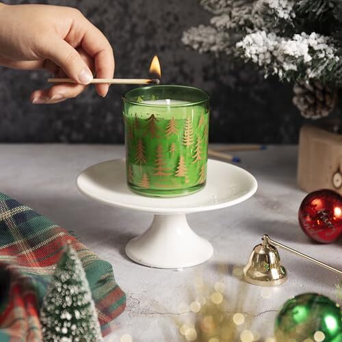 Christmas Scented Candle - 6oz Soy Wax Candle, Christmas Tree, Infused with - Picture 6 of 6