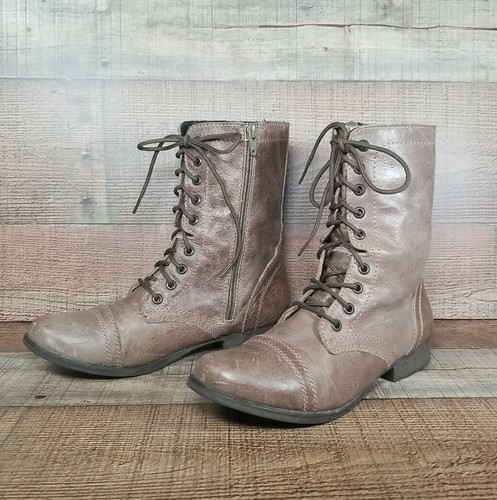 Troopa Brown Leather Lace Up Boots | eBay