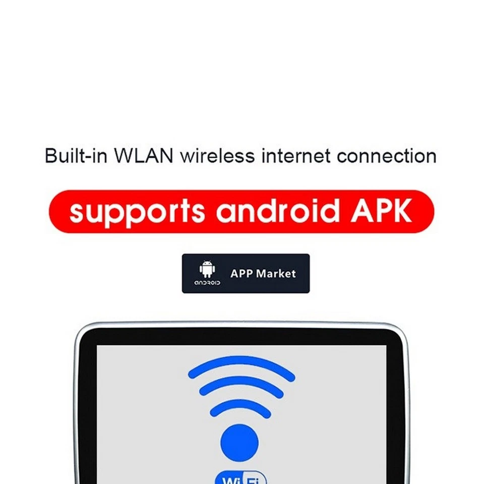 2+16GB 10.1 inch Android Car Headrest Monitor Rear HDMI WIFI USB DVD Player - Bild 3 von 4