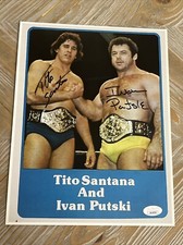 TITO SANTANA & IVAN PUTSKI SIGNED  AUTOGRAPHED 8.5X11 PHOTO JSA AUTHENTIC