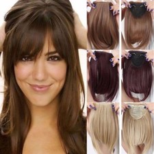US Stock Side Bangs Clip on Neat Bang Fringes Clip in Hair Extensions as Human