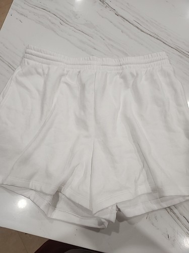 Victoria's Secret rosa vita alta campus breve vestibilità rilassata pile XL bianco nuovo con etichette - Foto 3 di 8