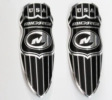 2PC Micargi Bicycle Head Badge Bike Head Tube Tag Logo Decal Sticker emblem DIY